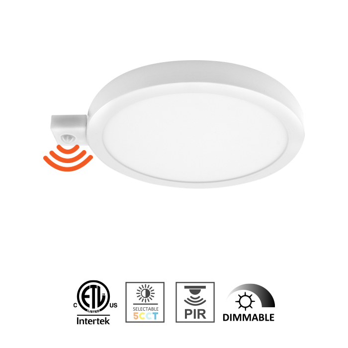 7/9inch 5CCT Die-cast Flush Mount with PIR Sensor